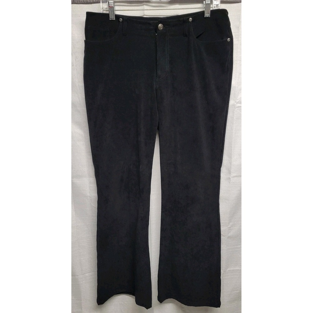 Vintage Periscope Y2K Black Faux Suede Wide Leg Pants Juniors 11 For Women